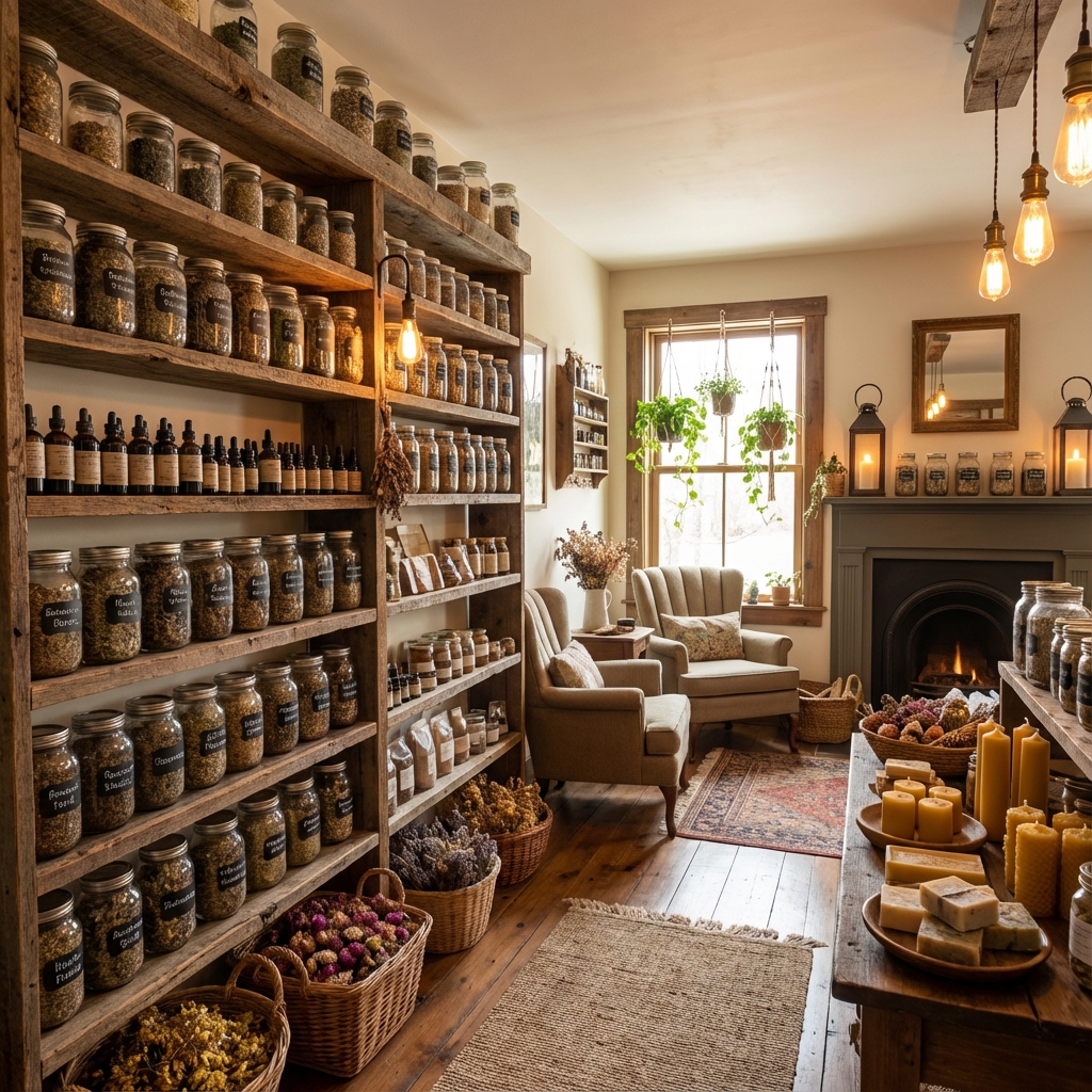 Wnętrze Zielarni Lawenda